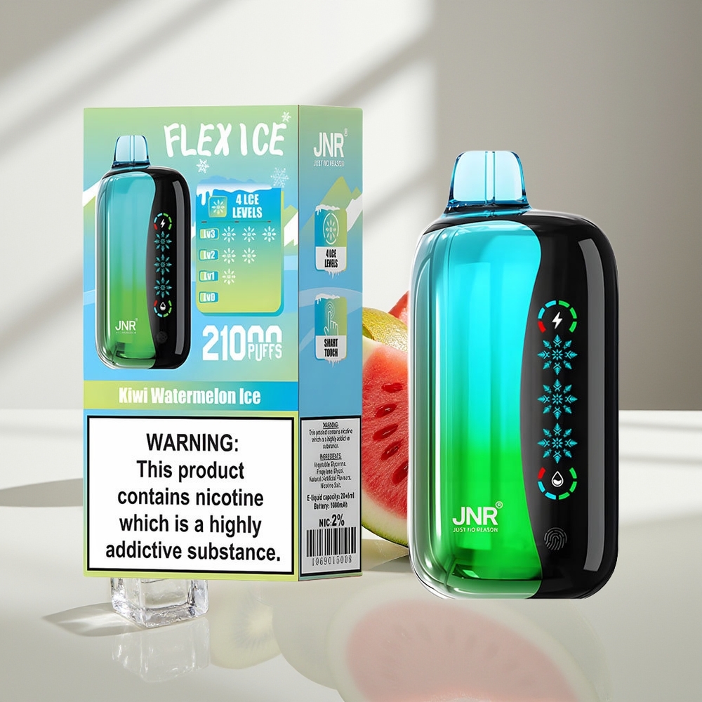 JNR Flex Ice 21000 Киви Арбуз Лед с Настраиваемым Воздушным Потоком и Двойной Сеткой 12 Ом