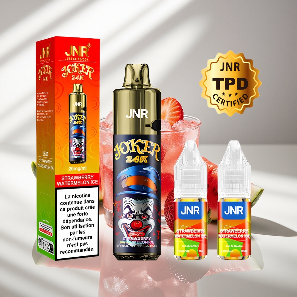 JNR Joker 24K Клубничный Арбузный Лед с 2 Никотина и 800mAh Батареей