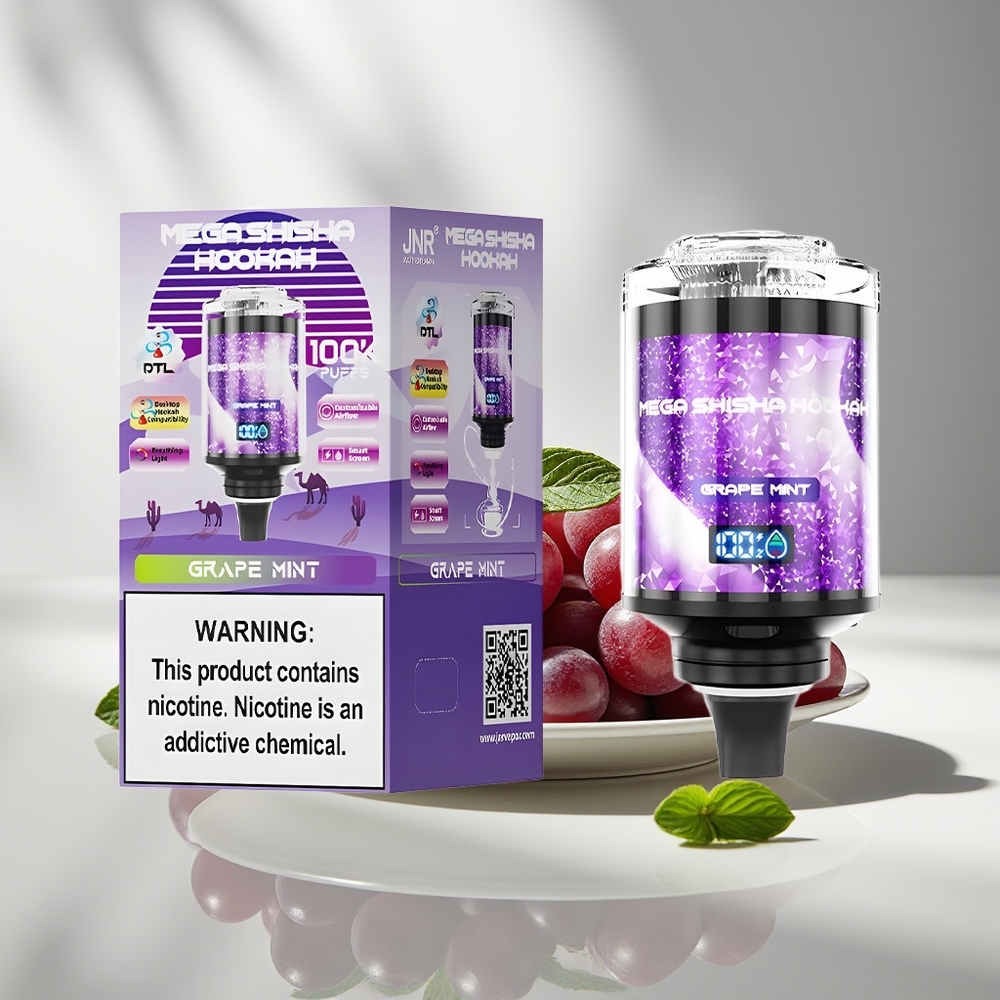 JNR Mega Shisha Hookah 100K Виноградная Мята 2200мАч Тип-C
