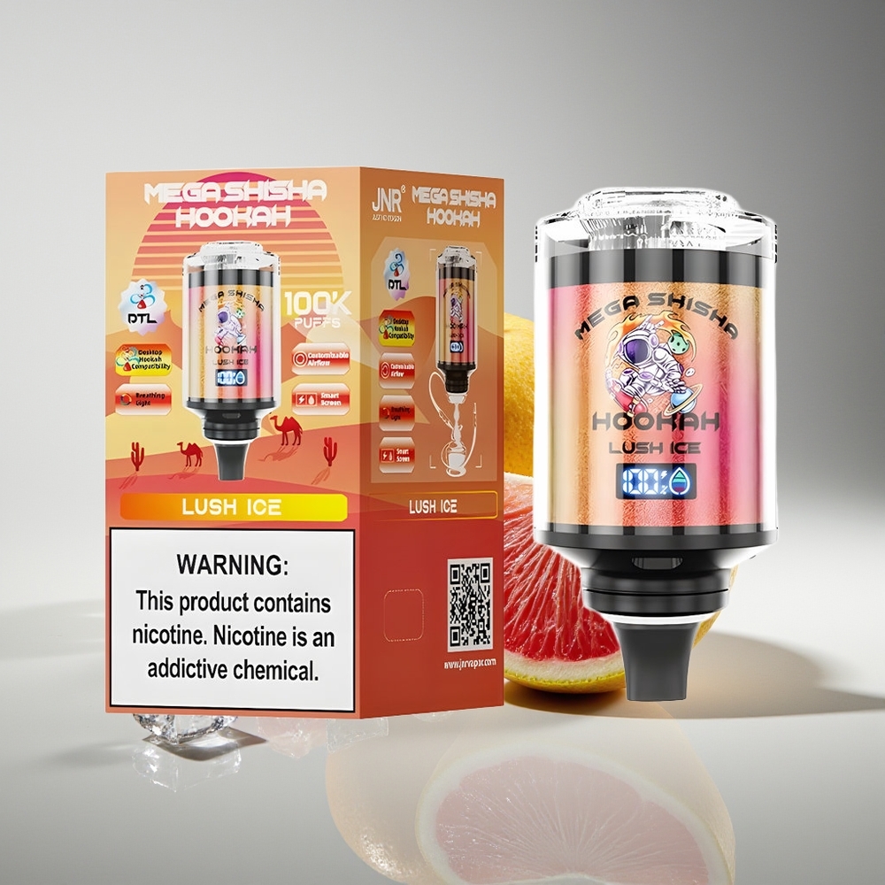 JNR Mega Shisha Hookah 100K Ледяной Вкус 2200мAh Тип-C