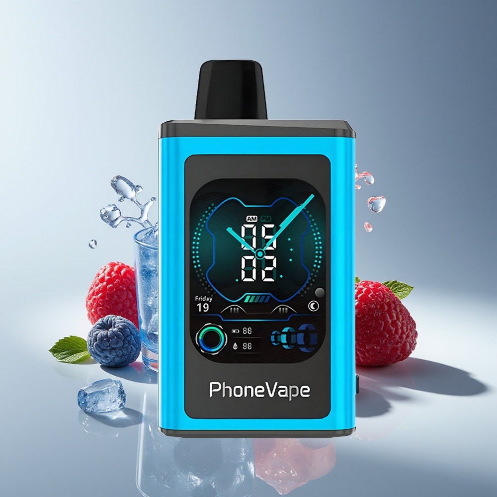 JNR PhoneVape 30000 Голубая Малина Лёд с Турбо и Камерой