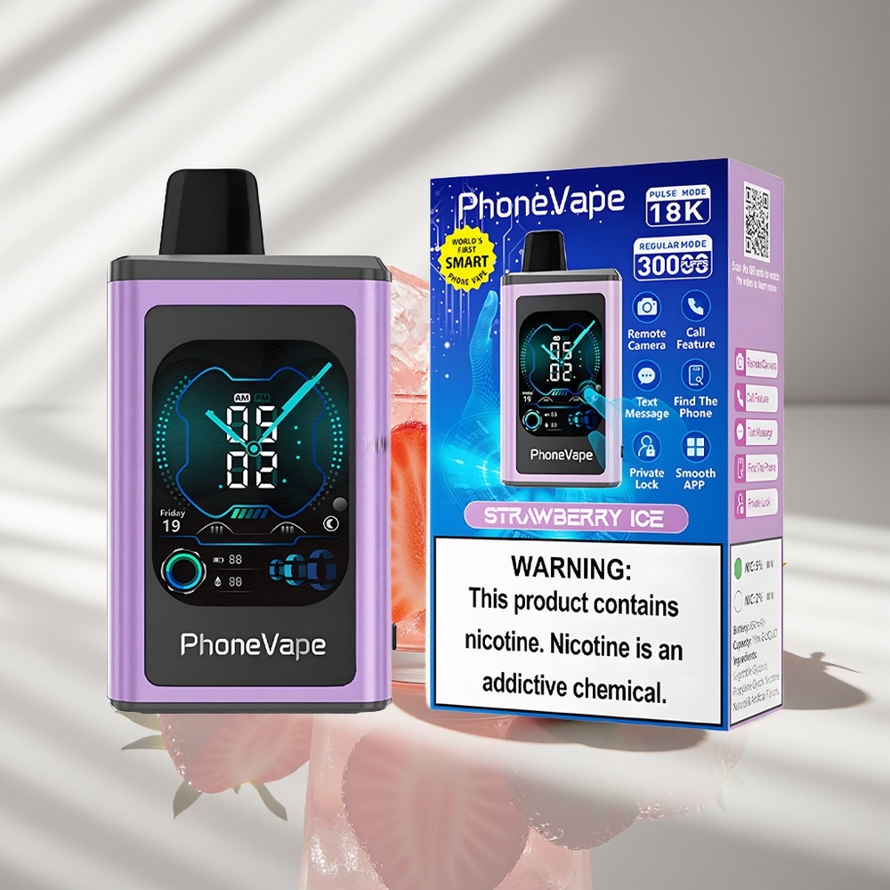 JNR PhoneVape 30000 Клубничный Лёд с Турбо и Камерой