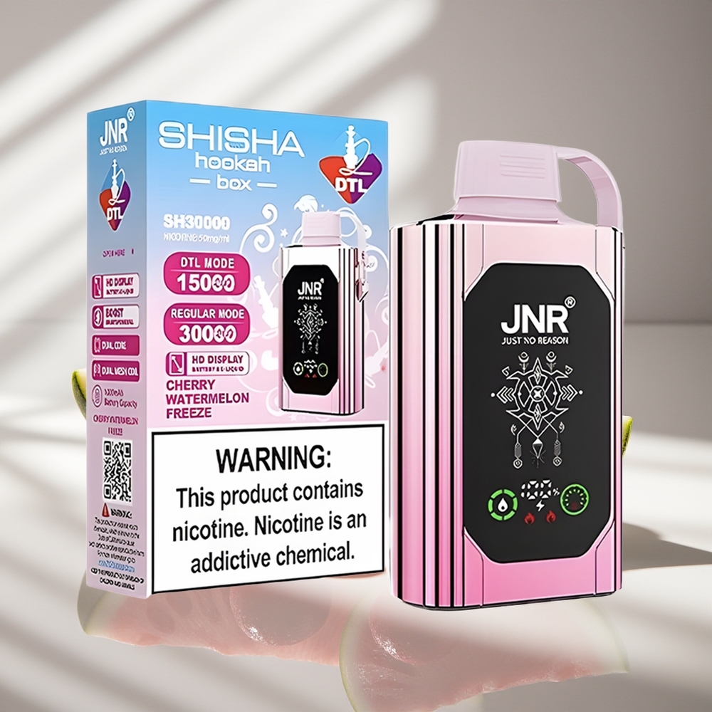 JNR Shisha Hookah Box 20500 Вишнёво-Арбузный Лёд с HD Дисплеем и Быстрой Зарядкой Type-C