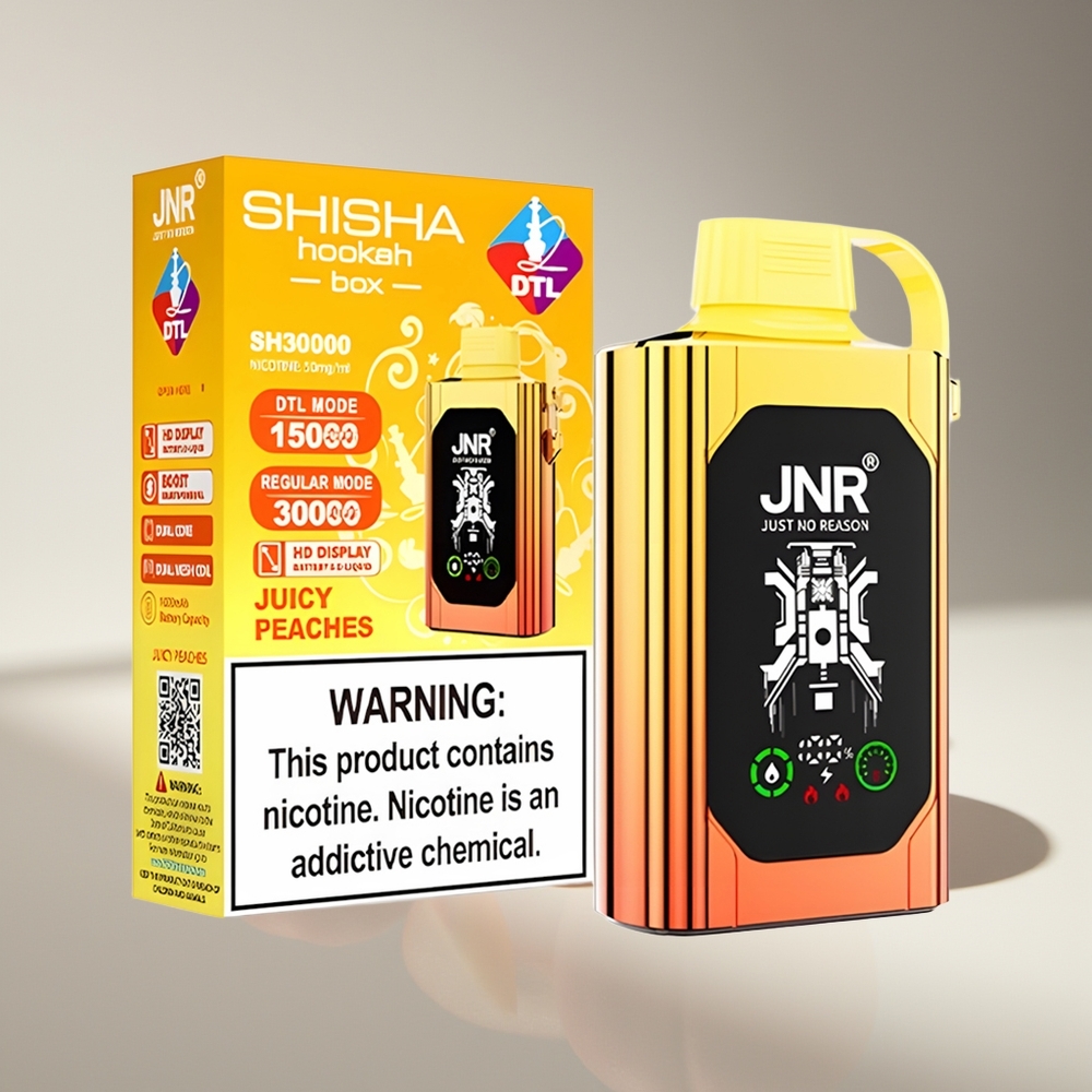 JNR Shisha Hookah Box 20500 Сочные Персики HD Display Dual Mesh Coil