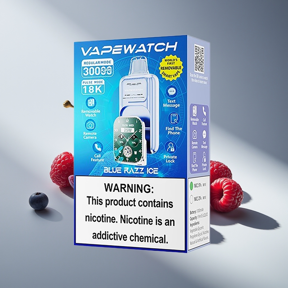 JNR VapeWatch 30000 Голубая Малина Лед (1000mAh + Type-C)