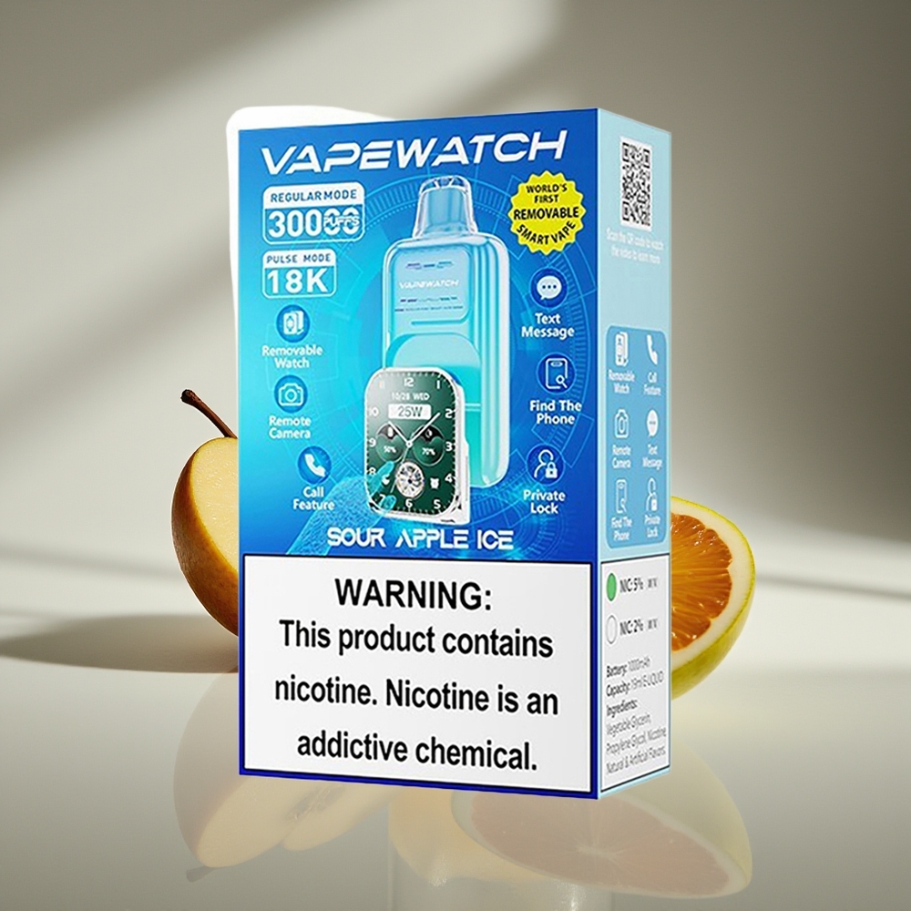 JNR VapeWatch 30000 Кислое Яблоко Лёд с Dual Mesh и 19мл