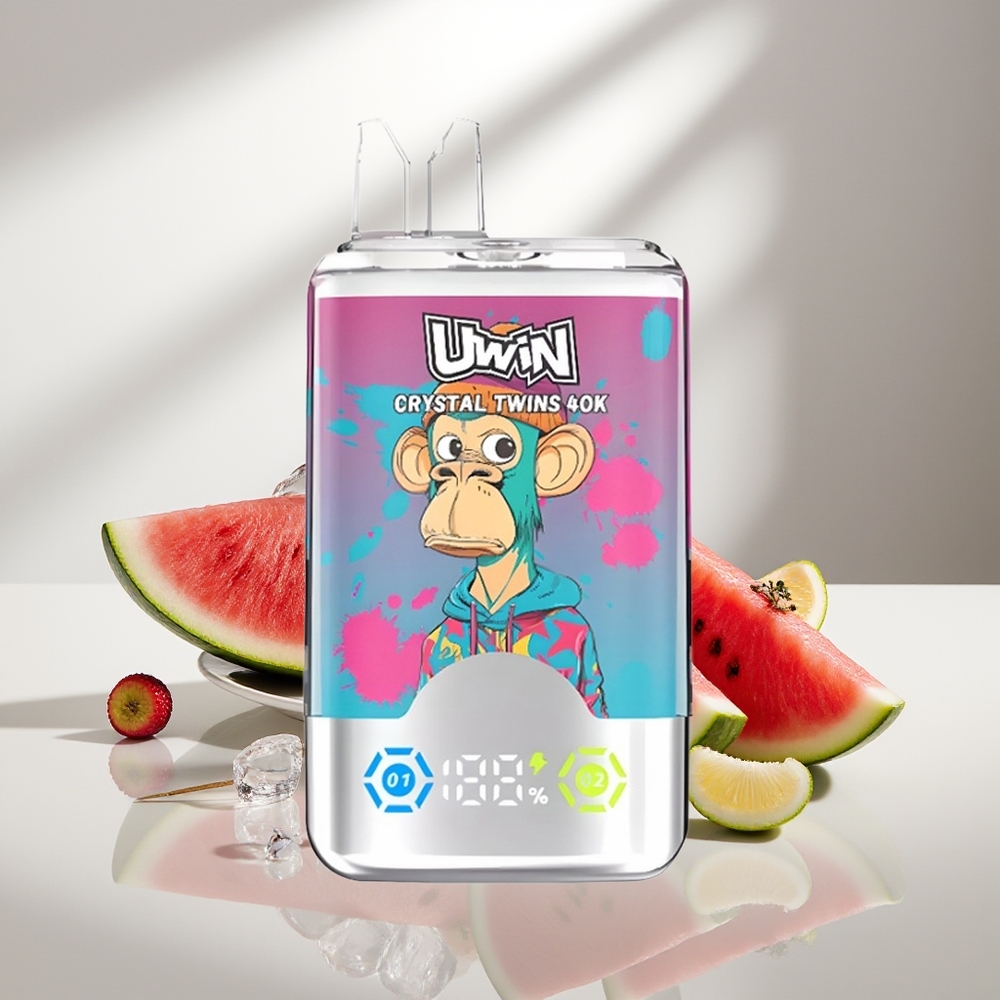 Uwin Crystal Twins 40000 Арбузный Лёд и Смесь Ягод с Двойным Вкусом и Mesh Coil