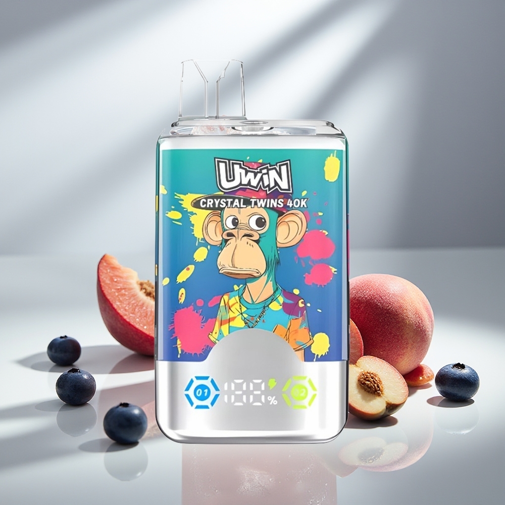 Uwin Crystal Twins 40000 Голубика со Льдом Летний Персиковый Лёд с Двойным Вкусом и 32мл