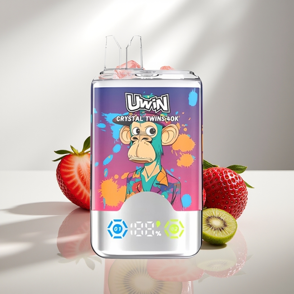 Uwin Crystal Twins 40000 Клубнично-Киви Виноградный Лед с Двойным Вкусом и 850mAh