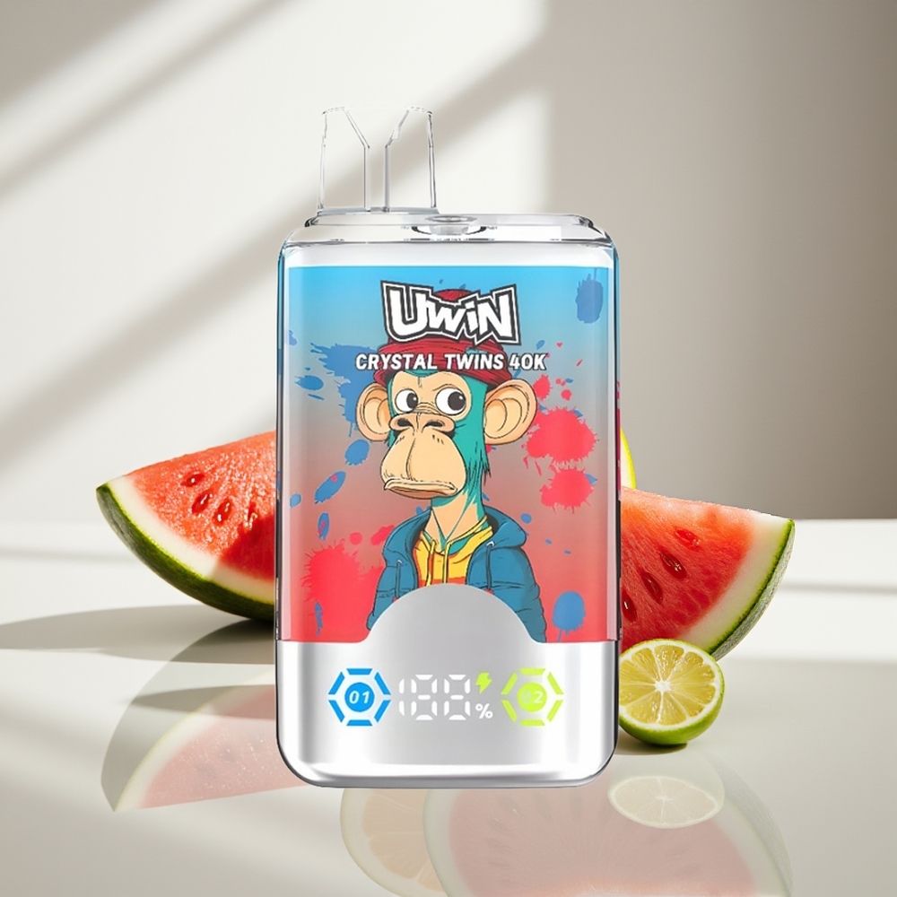 Uwin Crystal Twins 40000 Клубничный Арбузный Лимон Лайм с двумя вкусами и батареей 850mAh