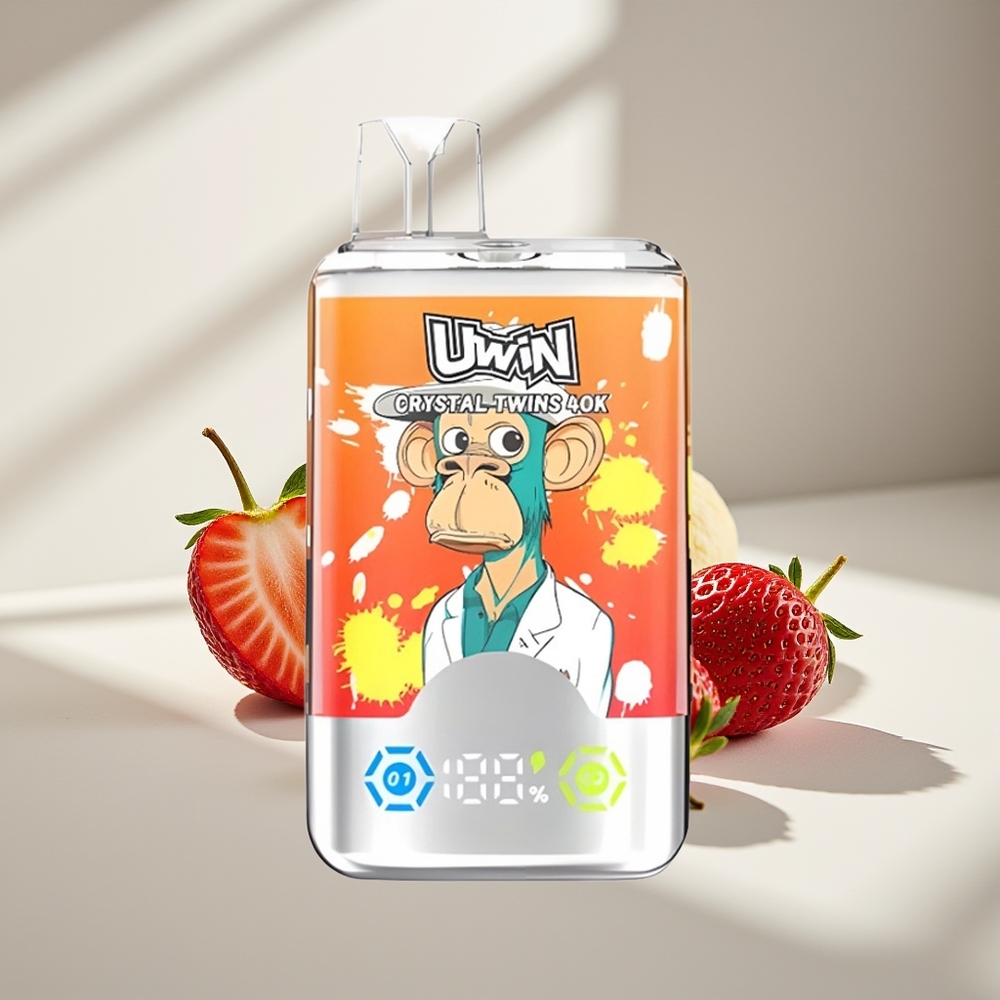 Uwin Crystal Twins 40000 Клубнично-Банановая Любовь 66 Двойной Вкус Перезаряжаемый